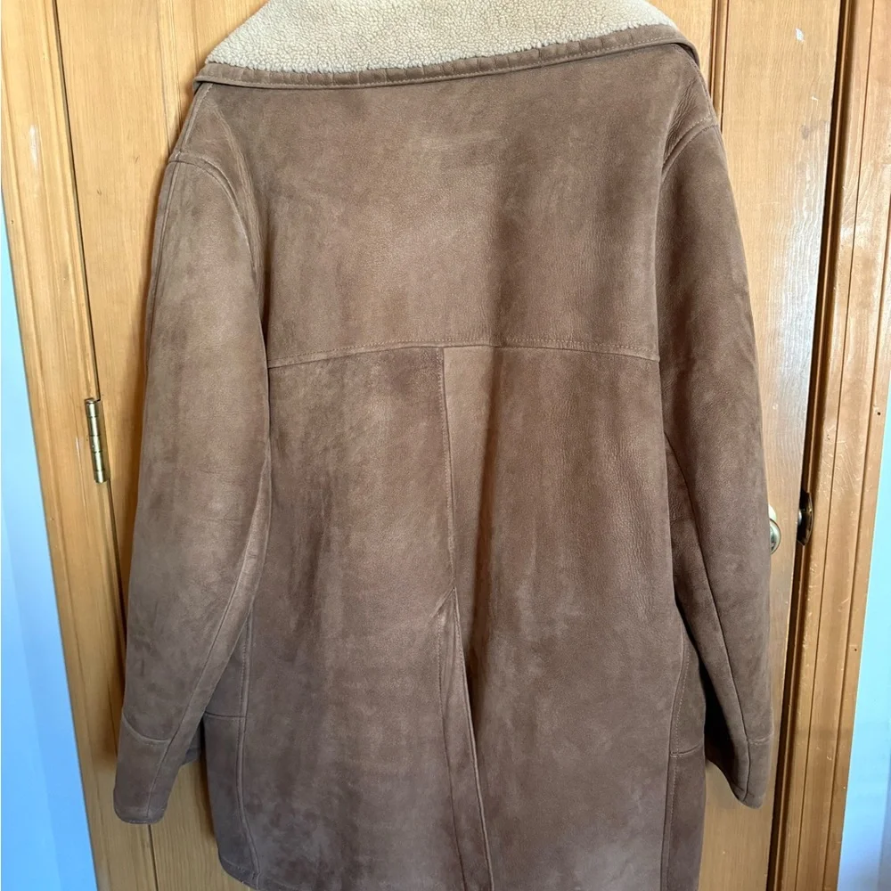 Vintage 80s Norm Thompson Leather Sheepskin Shearling Jacket - Picture 2 of 6
